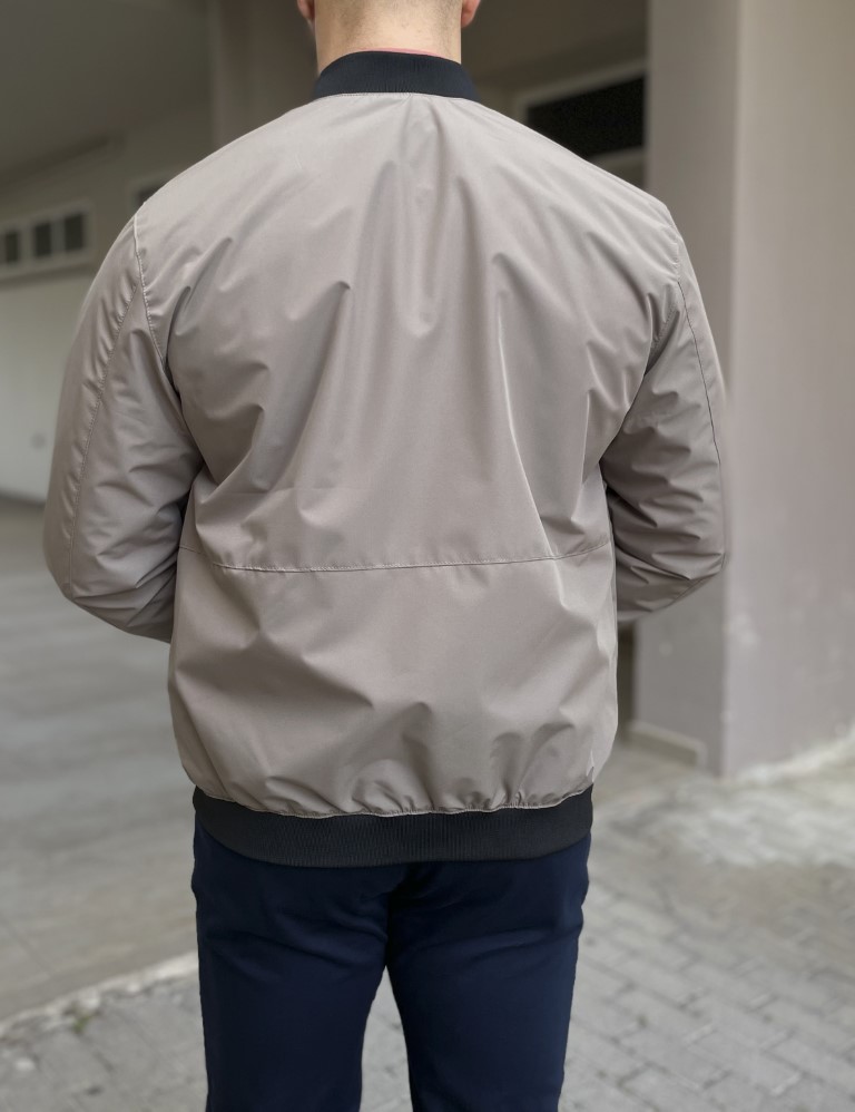 Ανδρικό μπεζ ελαφρύ Bomber Jacket WS2803B φωτογραφία